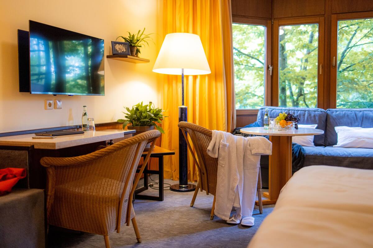 family double room | living area | 39-inch flat-screen tv with satellite channels, tv, table football