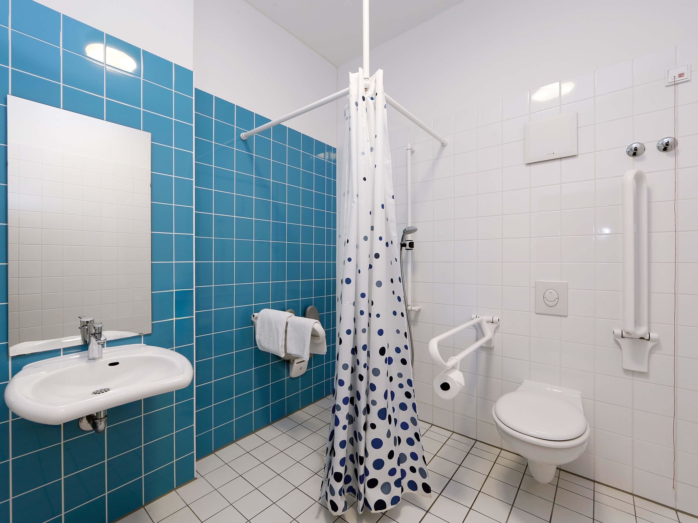 Une salle de bain avec un lavabo, des toilettes et une douche.