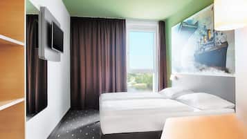 双人房 | 防过敏的被褥、办公桌、免费 WiFi、床单