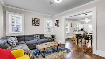 Exclusive Bungalow | Living room | 55-inch flat-screen TV with digital channels, TV, Netflix