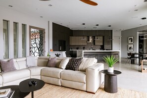 TV, caminetto, impianto stereo