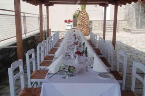 Área externa para banquete