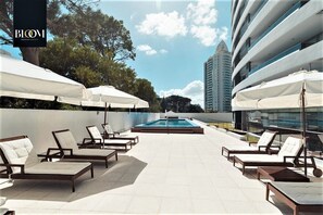 Outdoor pool, a heated pool - Great Beach Apartment, 5+1 Guests. Pool, Amenities (Punta del Este)