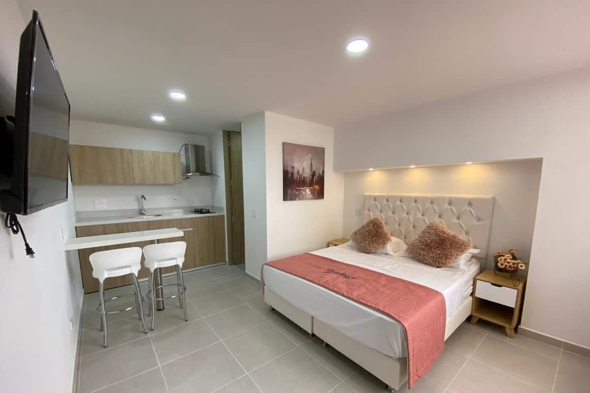Laptop workspace, blackout curtains, free WiFi, individually decorated