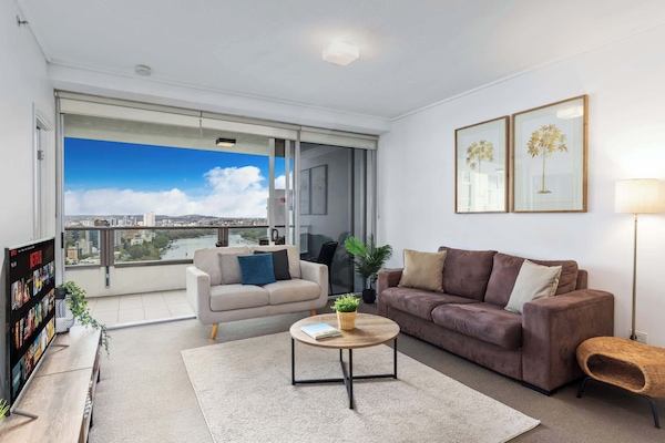 Spacious living room with unrivalled River views