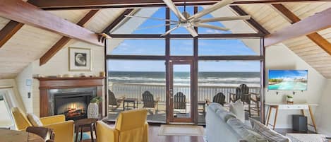 TV, fireplace, offices