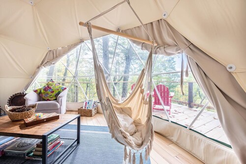 Cozy Geo-Dome with Heat/AC on Private Hiking paradise in Gunks.