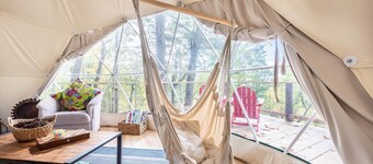Cozy Geo-Dome with Heat/AC on Private Hiking paradise in Gunks.