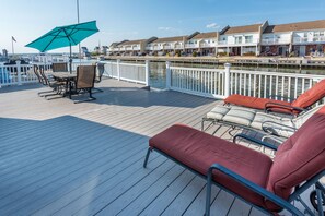 Outdoor dining - Waterfront Escape with Private Dock, Sunset Views, and Beach Badges! (Lavallette)