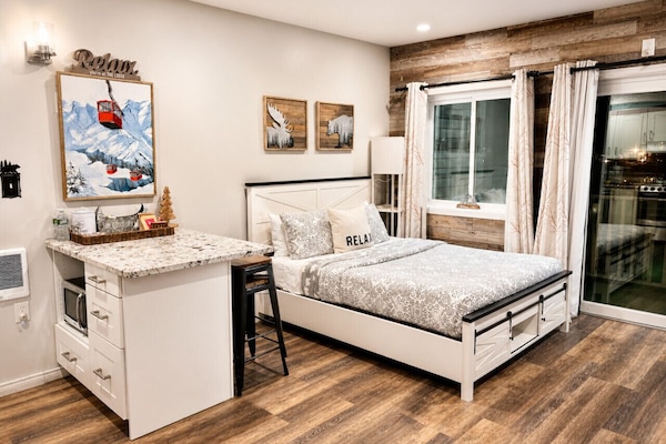 Enjoy our remodeled Studio Apartment with Queen bed and sofa bed.