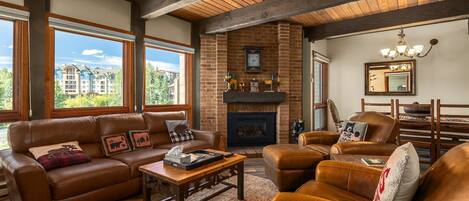 Televisión y chimenea