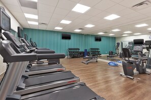 A gym with treadmills, weight machines, and exercise balls. - Holiday Inn Express & Suites Milan – Sandusky Area by IHG (Milan)