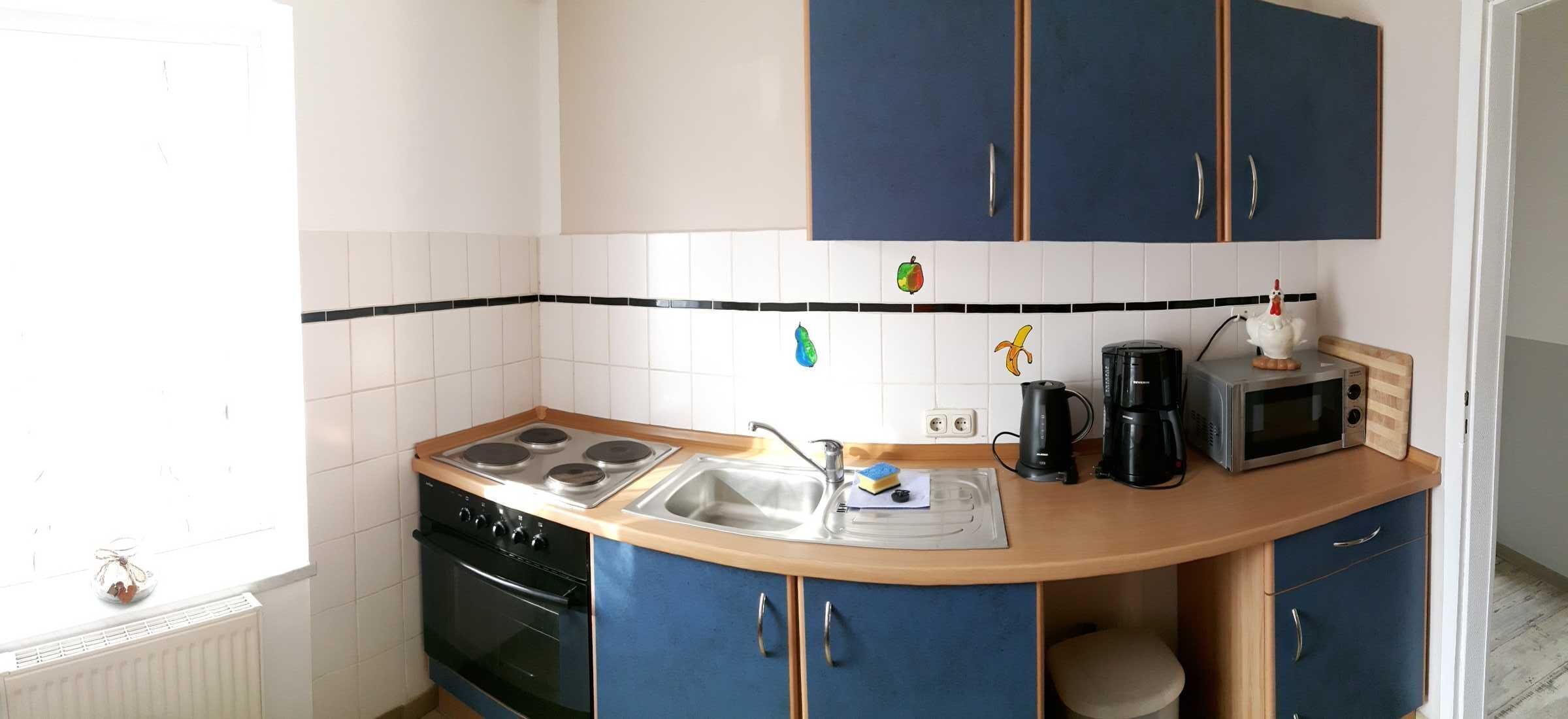 Fridge, oven, high chair