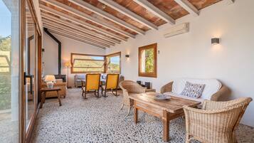 Télévision, cheminée, table de tennis de table, chaßne hi-fi