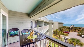 Outdoor dining - Outstanding Oceanfront Condo with Private Balcony! (Isle of Palms)