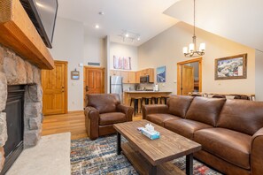 Flat-screen TV, fireplace - Condo in River Run with Courtyard & Mountain Views from Private Balcony! (Keystone)