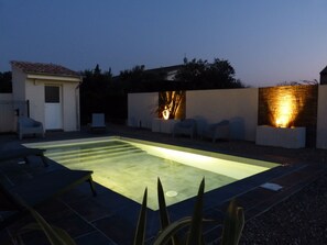 Outdoor pool, a heated pool