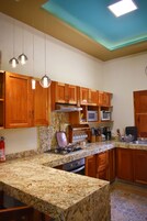 Fridge, microwave, oven, espresso maker