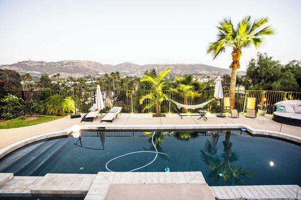 Outdoor pool, a heated pool
