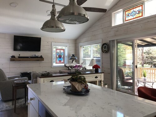 Private Waterfront property with Mountains surrounding the Loft on the Doe River