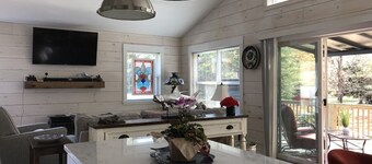 Private Waterfront property with Mountains surrounding the Loft on the Doe River