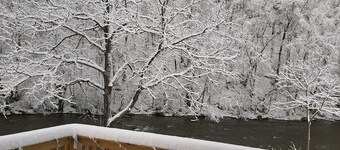 Private Waterfront property with Mountains surrounding the Loft on the Doe River