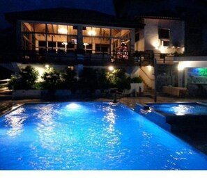 Outdoor pool, a heated pool