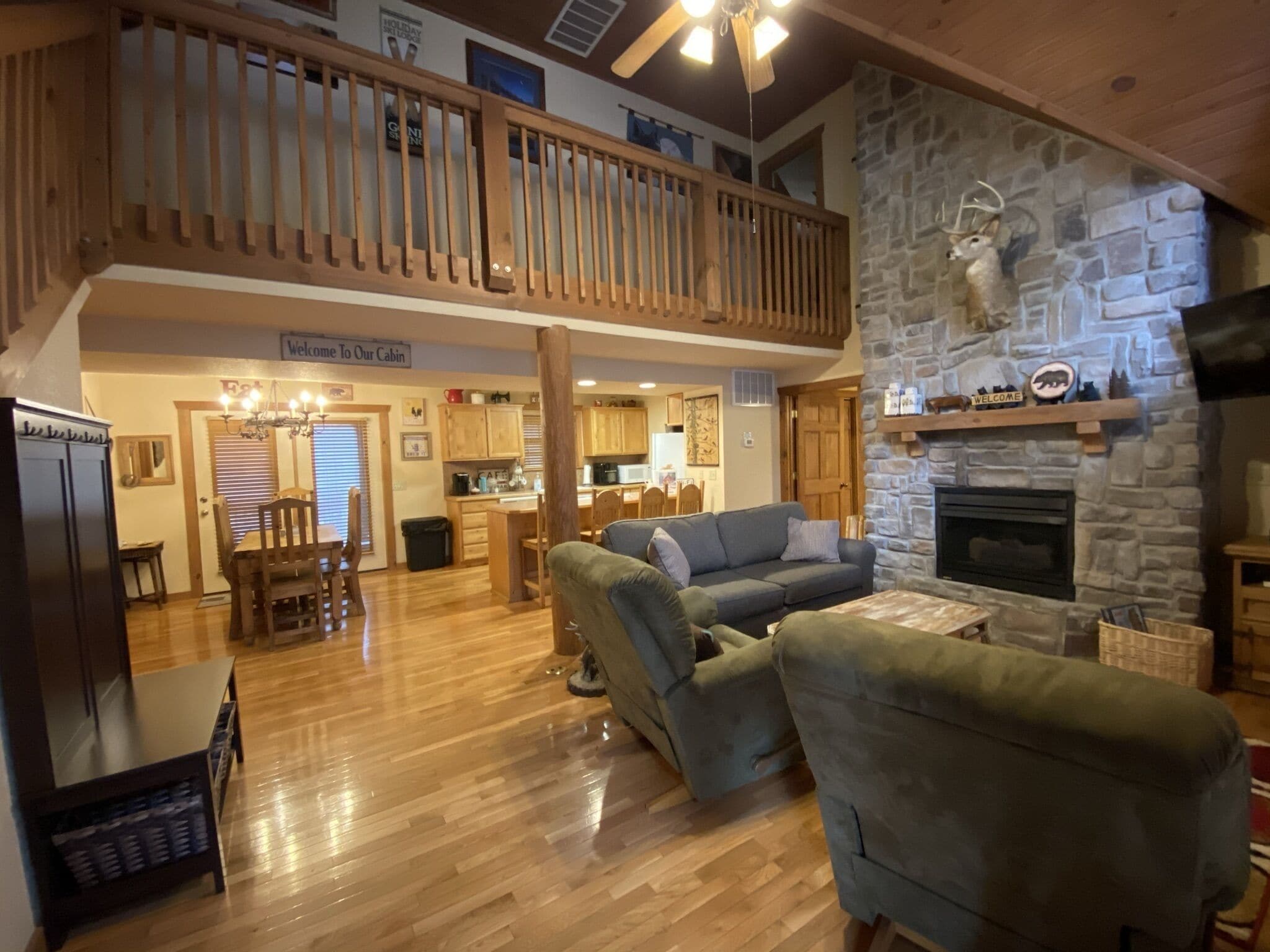 TV connectée, cheminée, lecteur de DVD