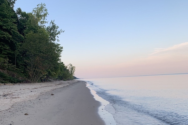 View of the private beach.