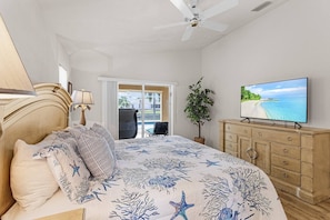 3 bedrooms, desk, iron/ironing board, travel cot