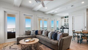 Smart TV, fireplace, video games, music library