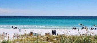 STEPS TO THE BEACH! 1st floor end unit with amazing views!