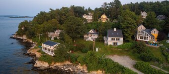 Waterfront with private beach.