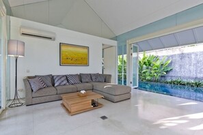 Villa, 3 Bedrooms | Living area | Flat-screen TV - Villa White (Seminyak)