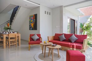 Villa, 3 Bedrooms | Living room | Smart TV, Netflix, streaming services - Villa Double 6 (Seminyak)