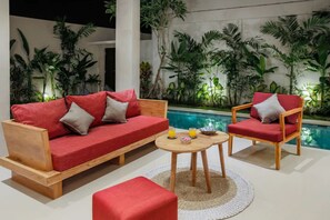 Villa, 3 Bedrooms | Living area | Smart TV, Netflix, streaming services - Villa Double 6 (Seminyak)