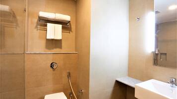 Shower, free toiletries, bathrobes, towels