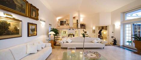 Télévision, cheminée, médiathèque, chaîne hi-fi