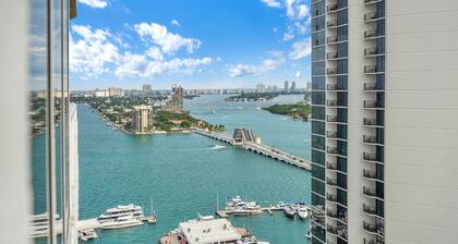 Paradise Found! 4 Bedroom Condo with Water and Miami Skyline Views