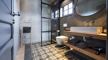 Design Villa, 3 Bedrooms, Private Pool | Bathroom | Shower, hair dryer, towels, soap