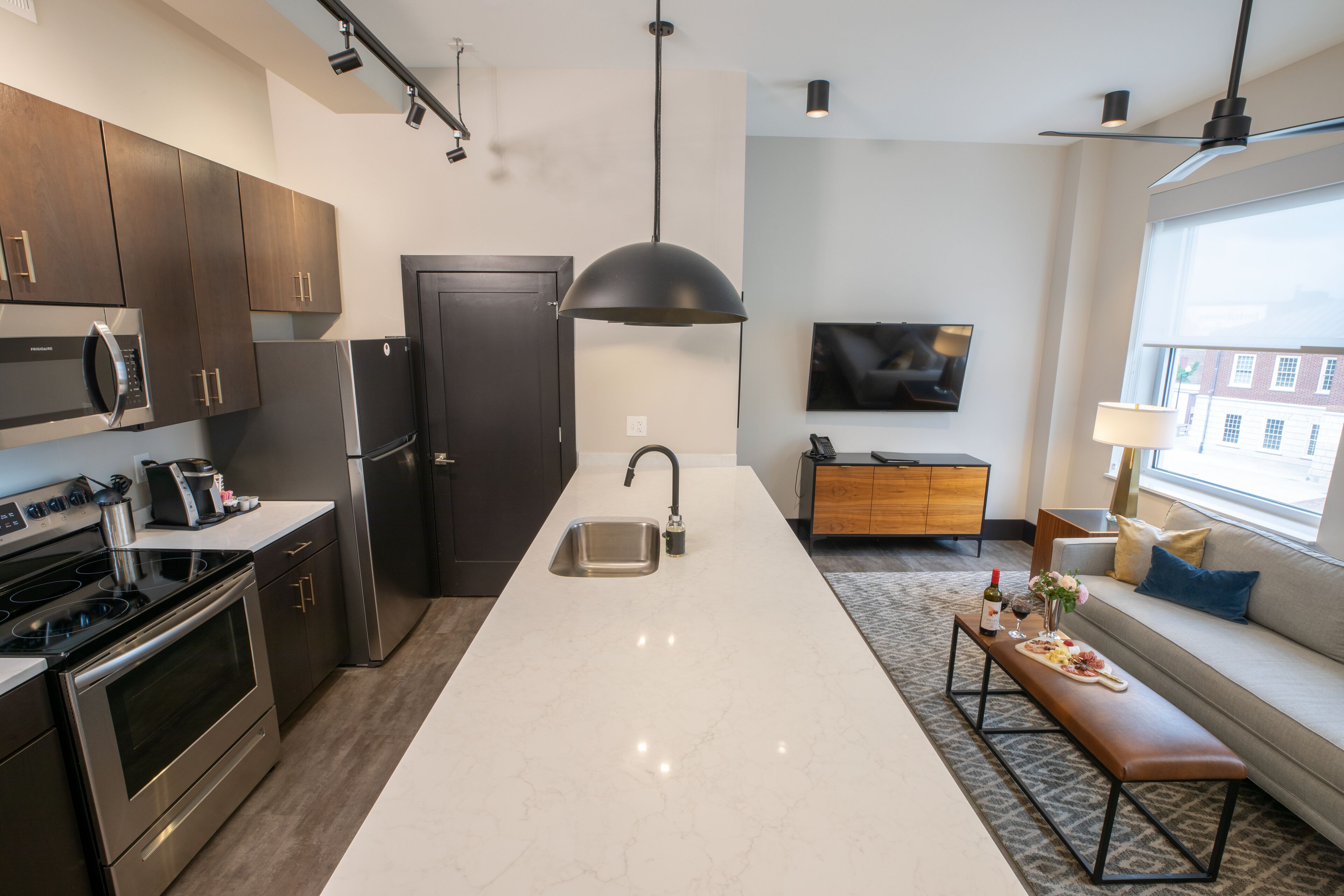 55-inch flat-screen tv with premium tv channels, tv