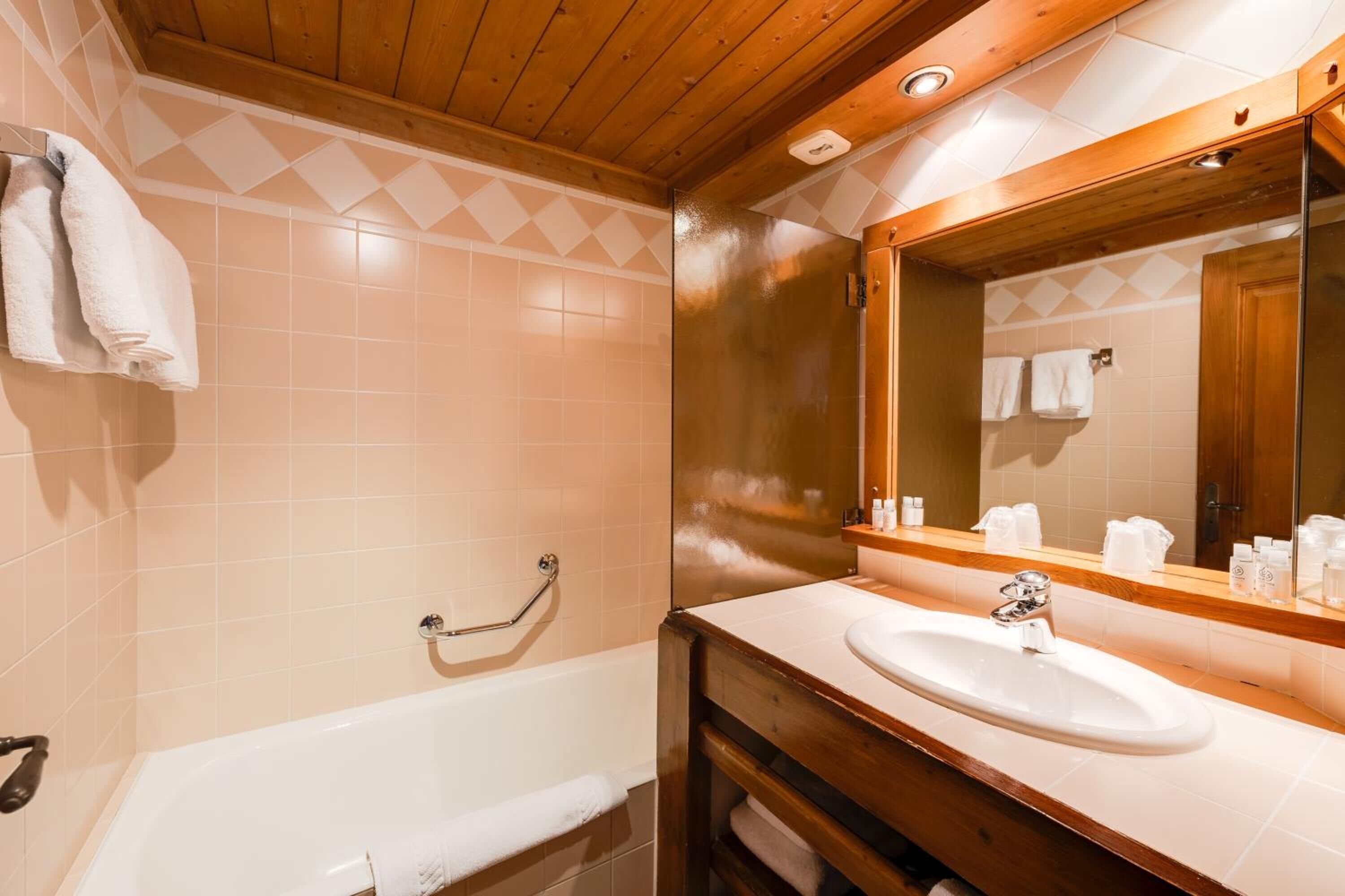 hair dryer, slippers, towels