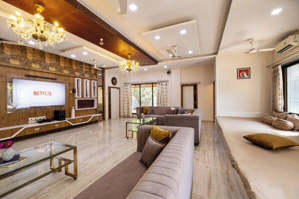 3 BHK Villa | Living room | Flat-screen TV, ping pong - Geeta Bhawan (Karjat)