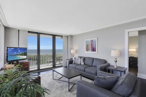 Condo, 1 Queen Bed with Sofa bed (Wing beachfront condo with pool, gym ) | Living room