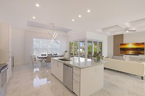 House, Multiple Beds (2017 built waterfront home with heate) | Private kitchen