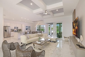 House, Multiple Beds (2017 built waterfront home with heate) | Living room