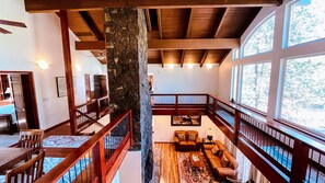 Loft overlooking living room below