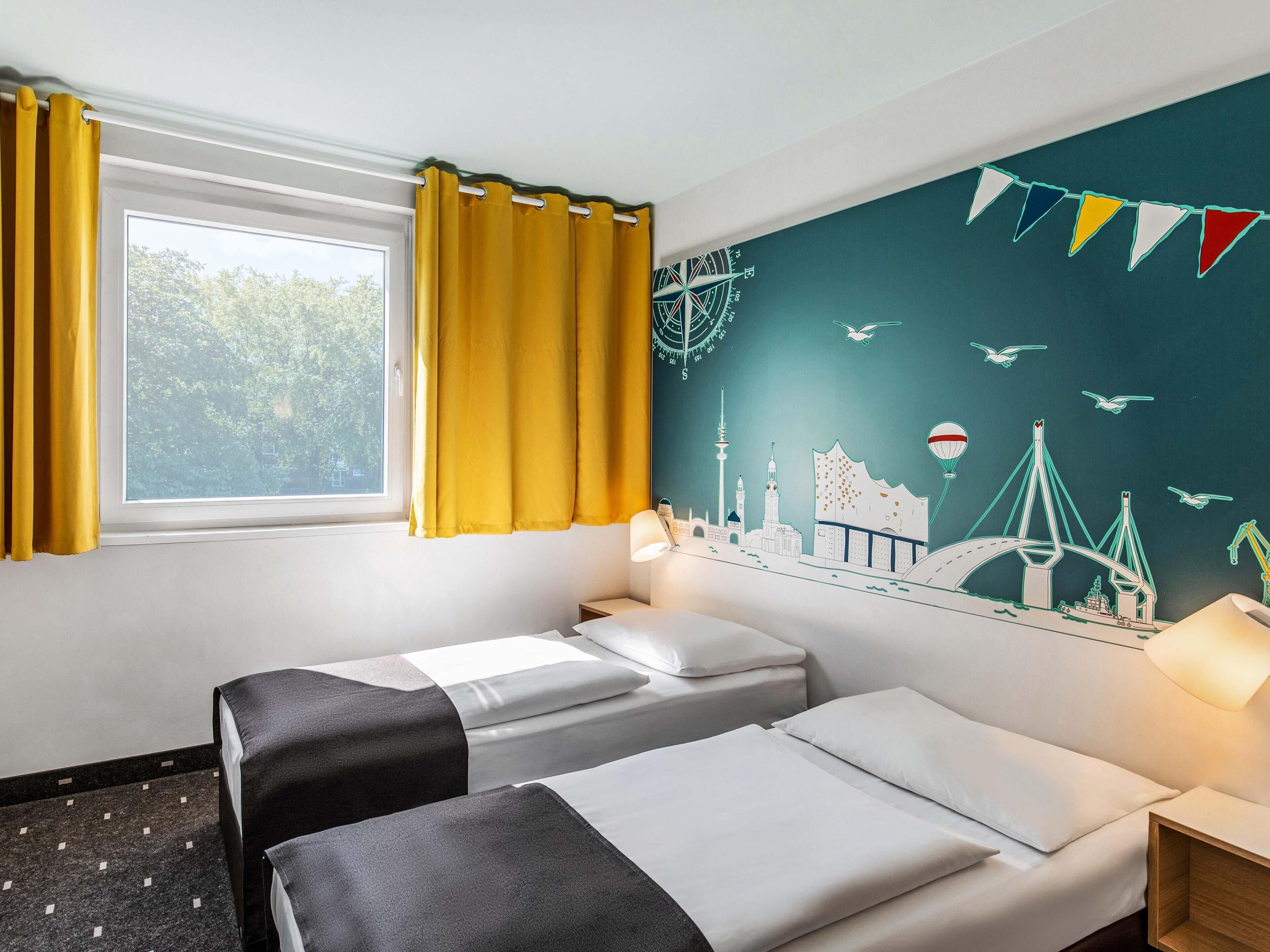 Chambre avec lits jumeaux | Literie hypoallergénique, bureau, chambres insonorisées, Wi-Fi gratuit