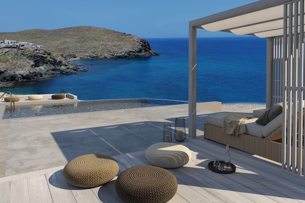 Exclusive-Villa, eigener Pool, Meerblick | Terrasse/Patio