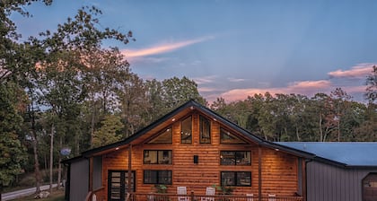 Secluded Cabin with Heated Pool, hot tub, fireplace & so much more